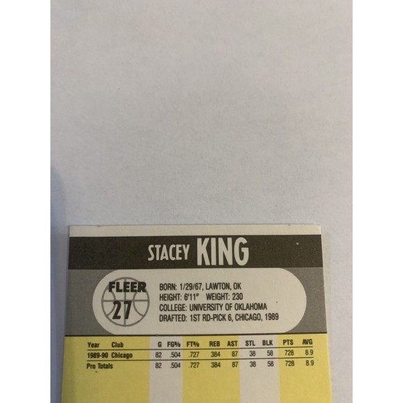 Stacey King 1990 Fleer FWD Chicago Bulls Card #27 Rare OFF CENTER+ERROR NM💎☄️ - Picture 5 of 12